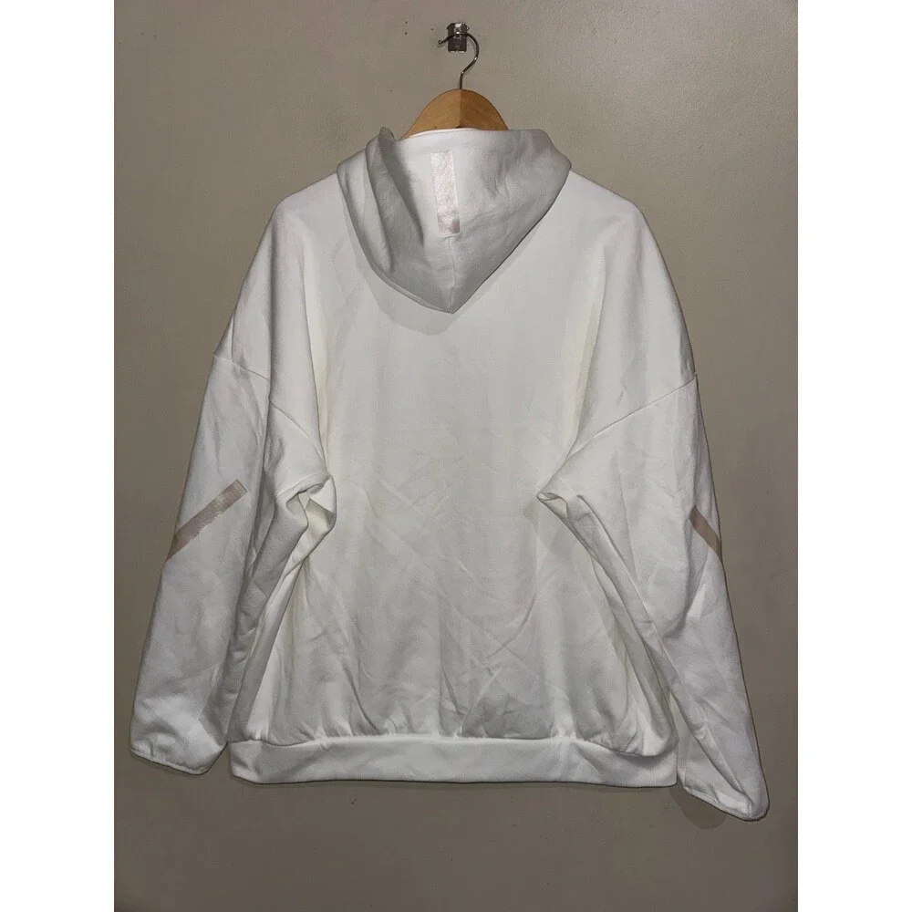 Men 2XL Adidas Nebraska Cornhuskers Football ZNE FZ Hoodie White KR0006 NCAA NEW